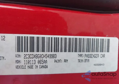 2013 Dodge Charger Se from USA, damaged, VIN 2C3CDXBG0DH549983
